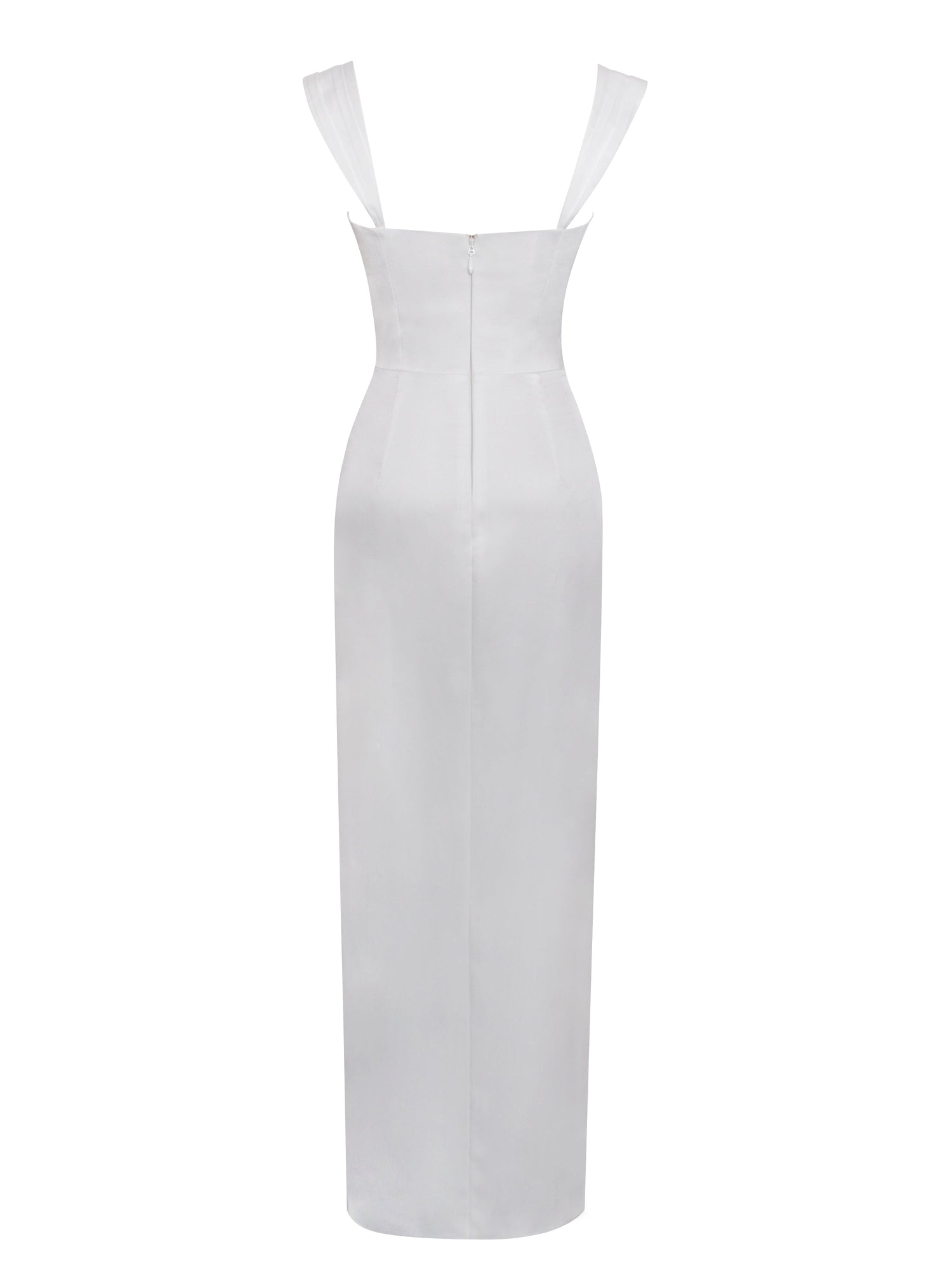 Freddie Lace Satin Maxi Corset Dress | White