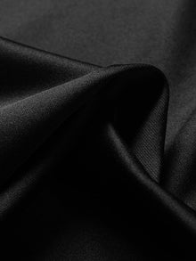 Elegant Silk Print Basic T-Shirt | Black