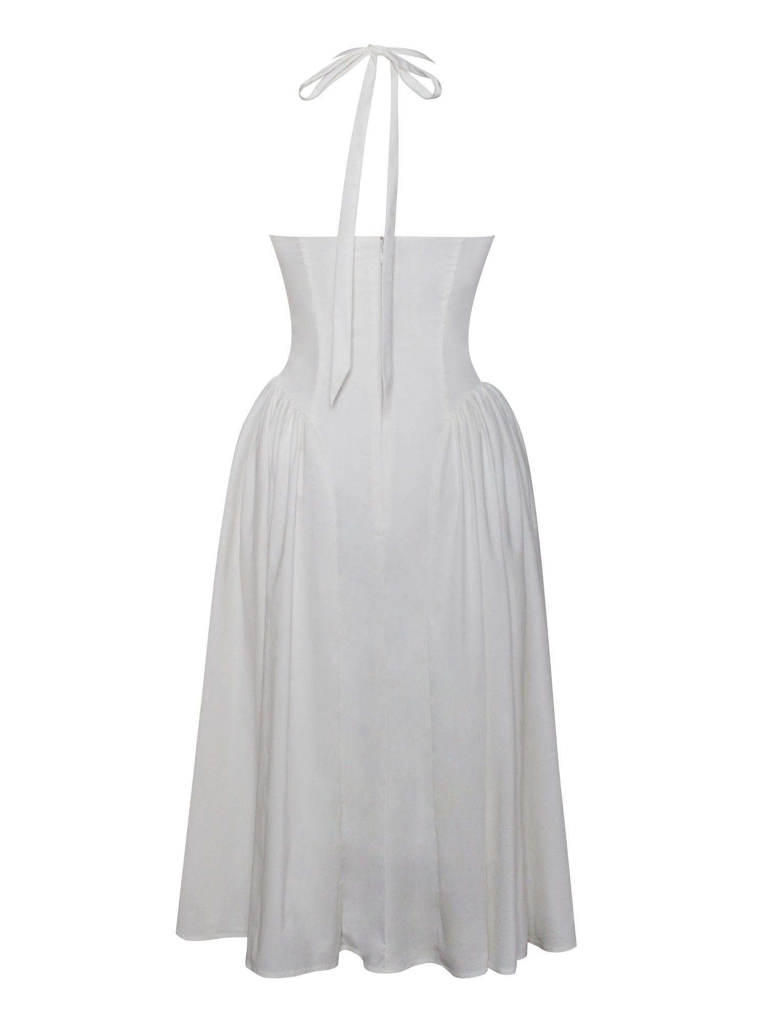 Gianna Embroidered Halter Maxi Dress | White