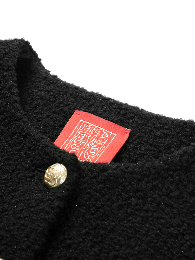 Parisian-style Boucle Cropped Jacket | Black