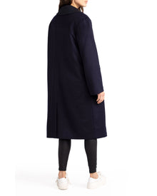 Women | After Party Wool Blend Qulited Lining Coat | Navy