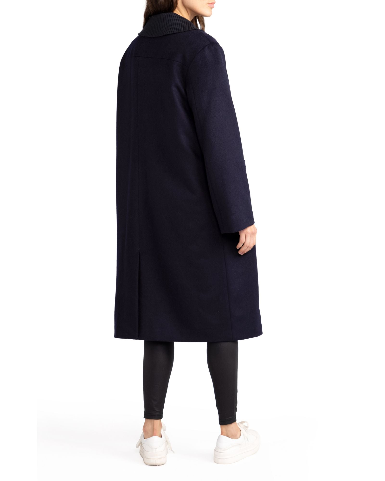 Women | After Party Wool Blend Qulited Lining Coat | Navy