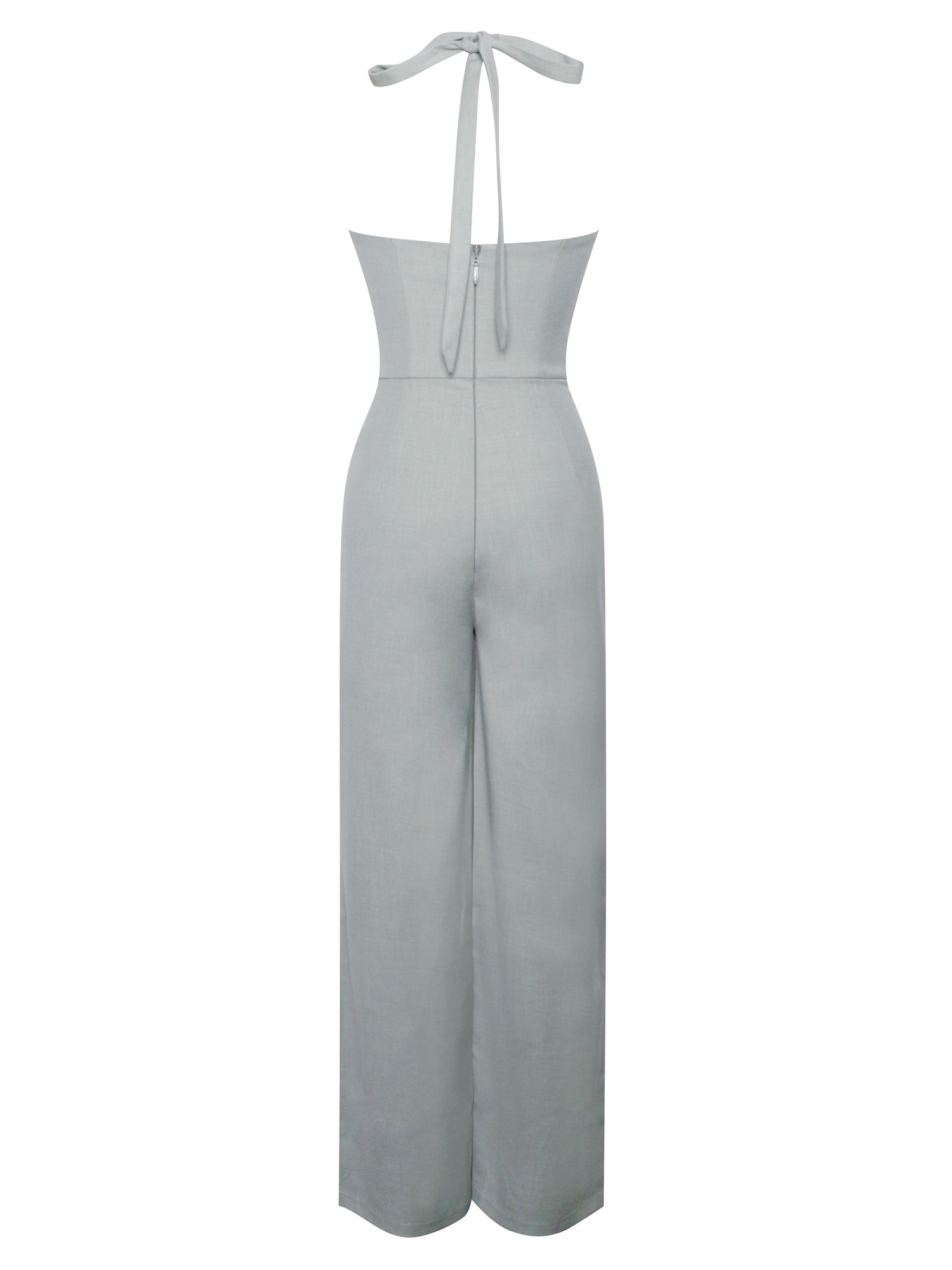 Zaria Sage Wide Leg Halter Jumpsuit | Green