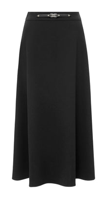 Triacetate A-Line Skirt | Black