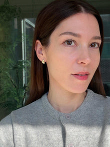 14K Gold Plated Sterling Silver Teardrop Textured Stud Earrings For Women Sarah Huggie Studs