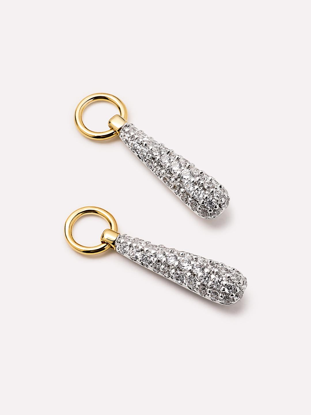 14K Gold Rhodium Plated Cubic Zirconia Water Droplets Earring Charms For Women Ana Luisa Micropave Drop Charms