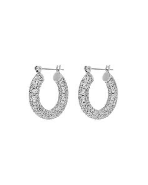 Pave Baby Amalfi Hoops - Silver | Plated Silver