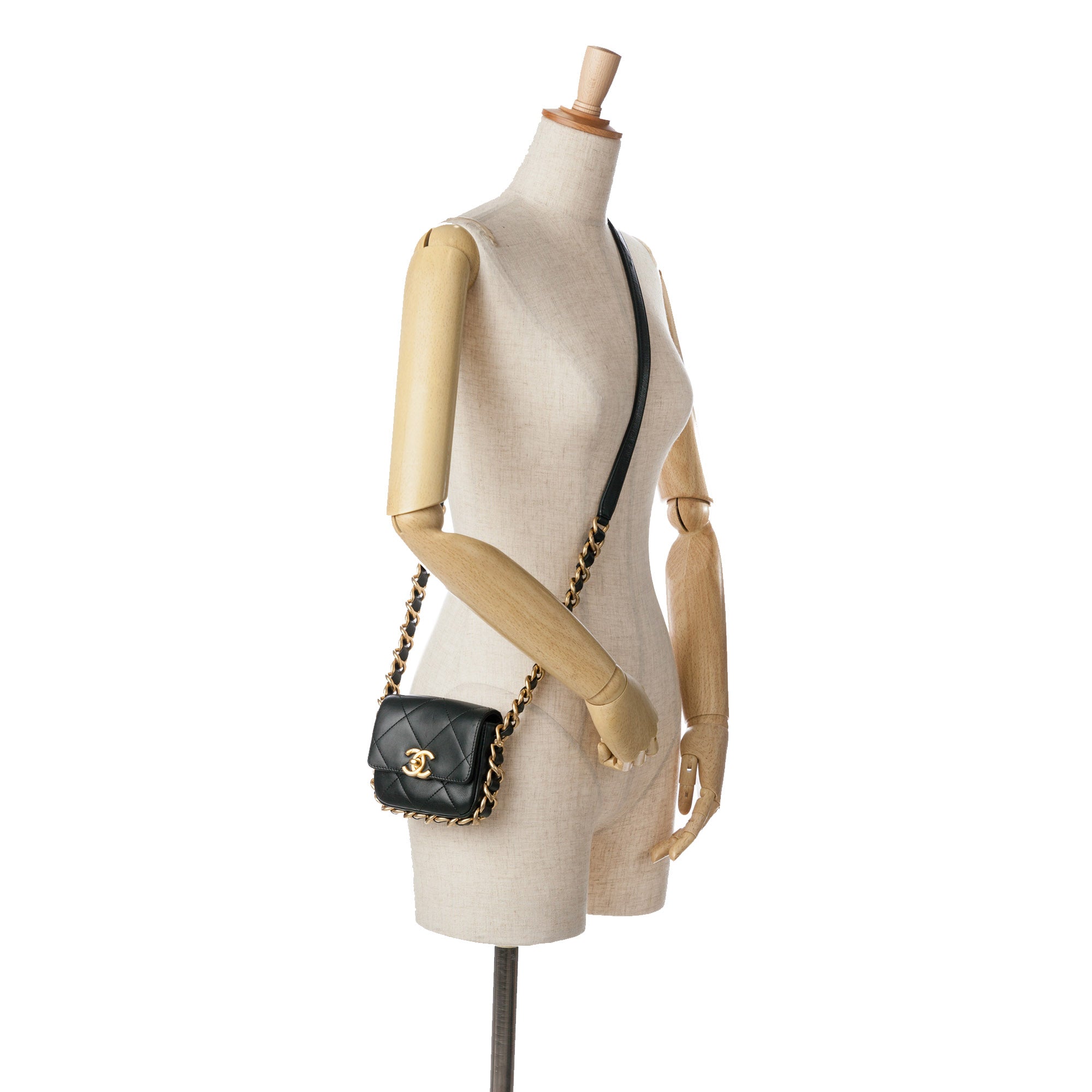 Chanel | Pre-Owned Mini Quilted Calfskin Framing Chain Flap | Black