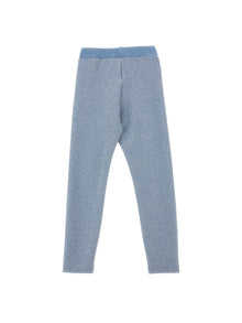 Girls | Lurex Leggings | Powder Blue/Silver