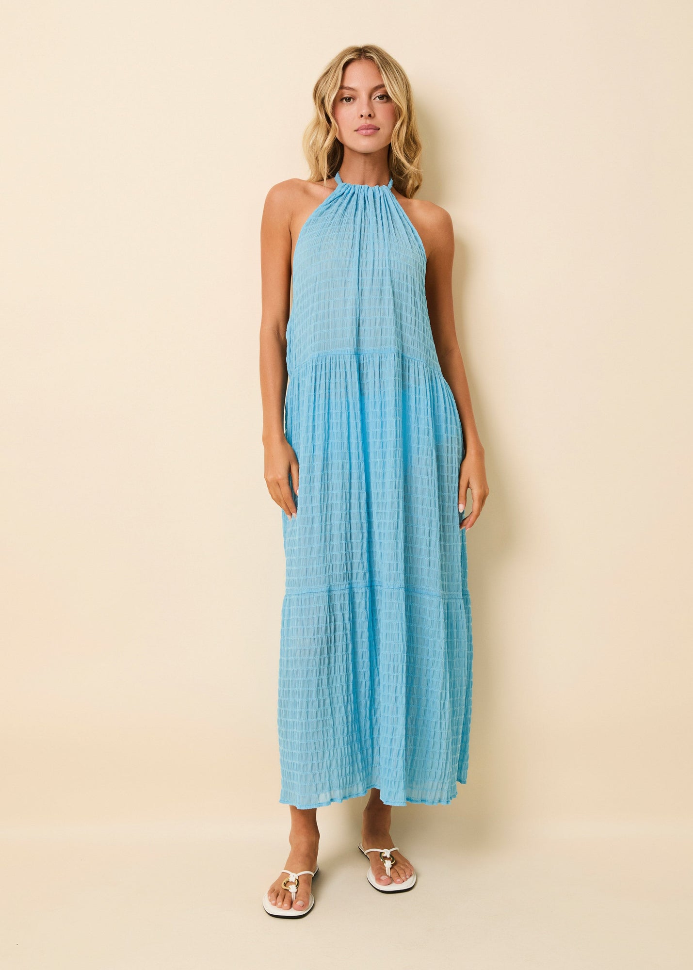 Womens | Kai Dress Smocked | Ocean Mist