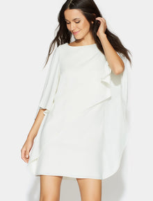 Flowy Asymmetric Drape Crepe Dress - Halston