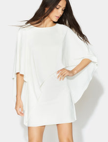 Flowy Asymmetric Drape Crepe Dress - Halston