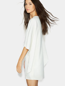 Flowy Asymmetric Drape Crepe Dress - Halston