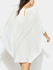 Flowy Asymmetric Drape Crepe Dress - Halston