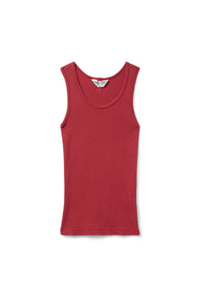 Women | Vintage Fitted Ribbed Tank | Crimson