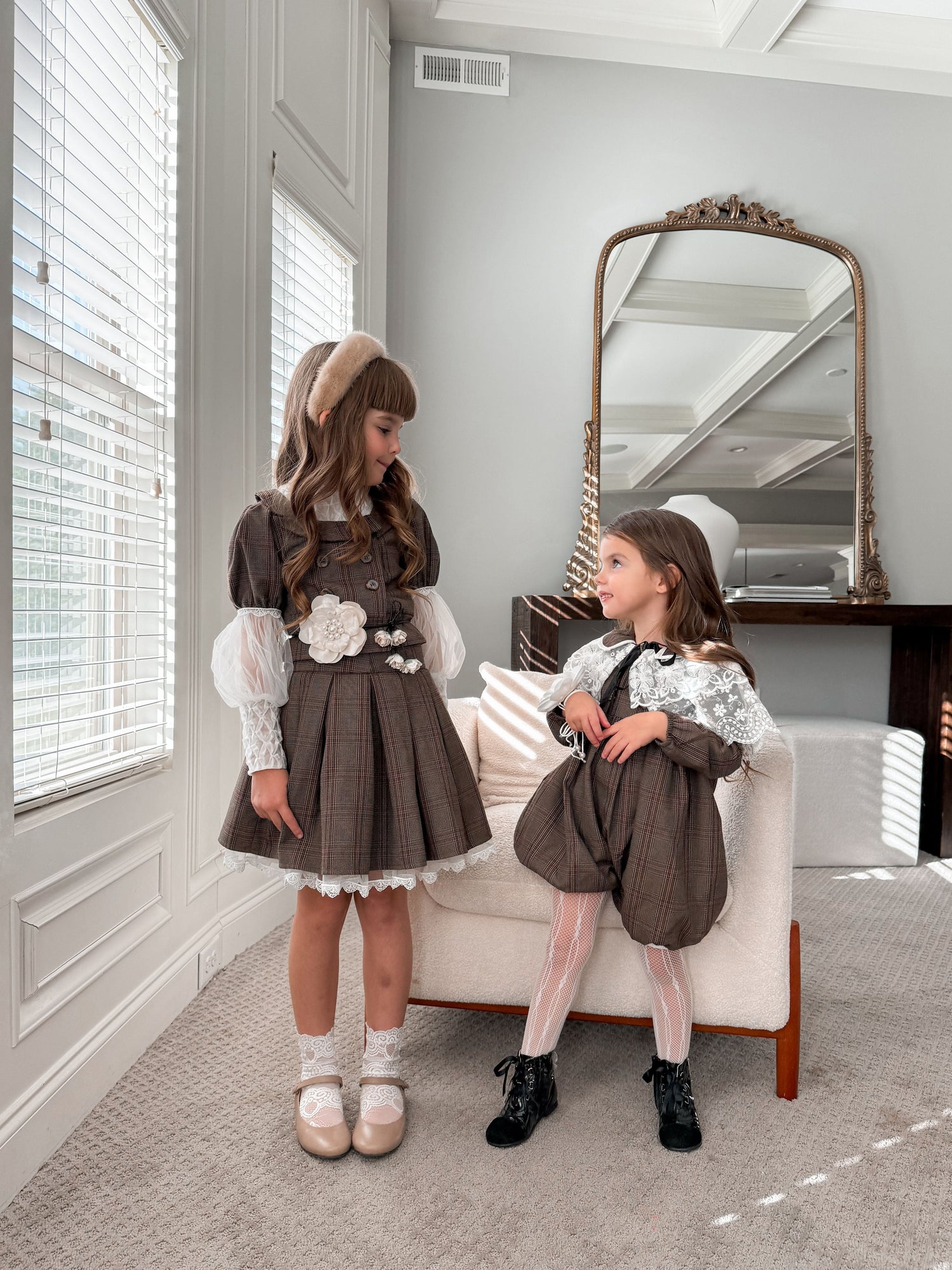 Unisex | Blair Estate Tweed Romper | Brown