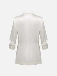 Notched Lapel Blazer | Beige