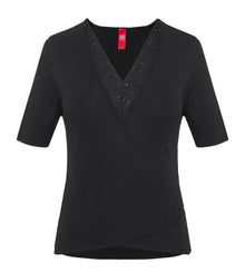 Short Sleeve Knit Top | Black