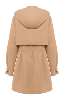 hooded trench coat | Beige