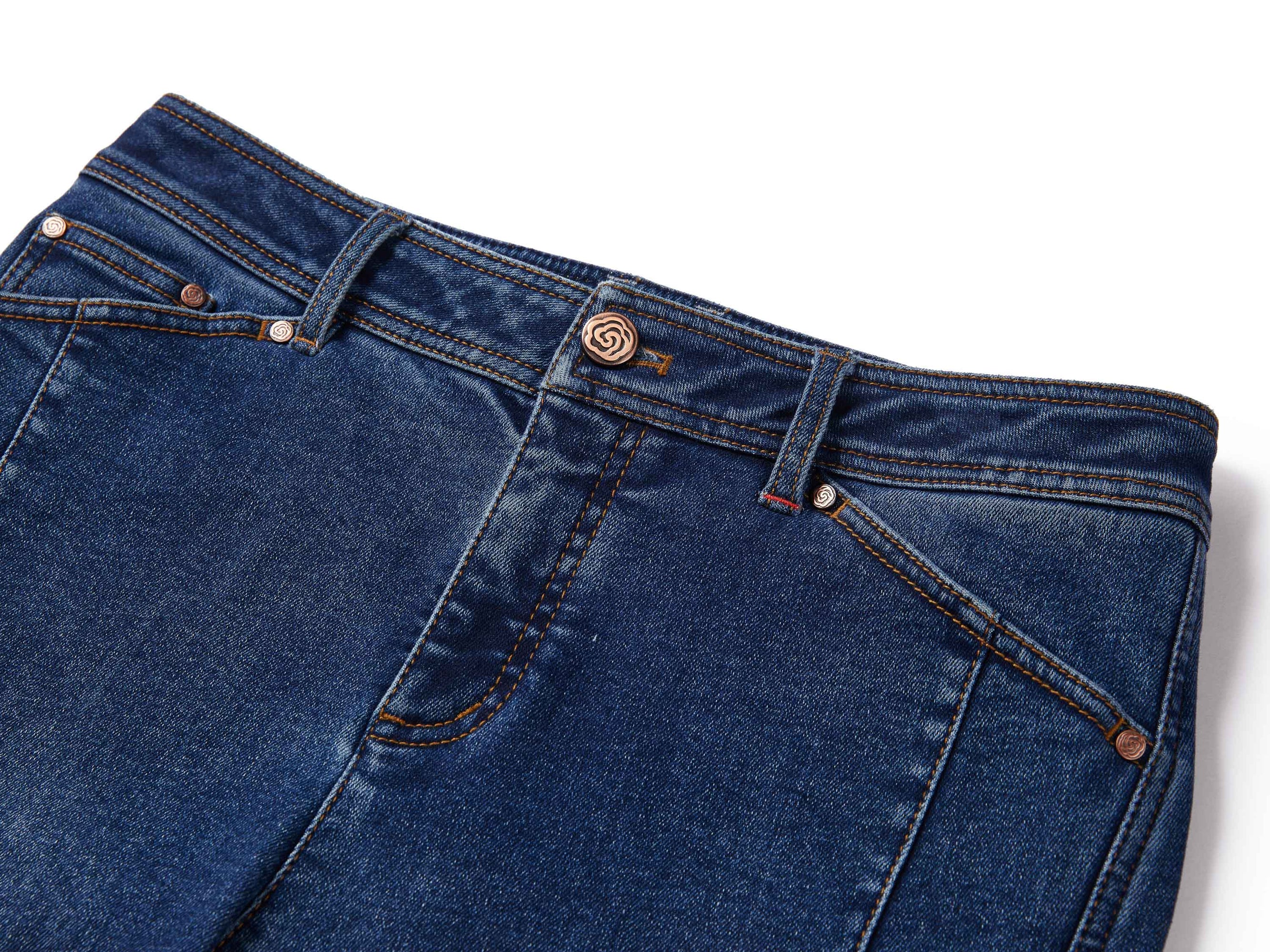 High-Waisted Straight Leg Flared Jeans | Blue