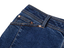 High-Waisted Straight Leg Flared Jeans | Blue