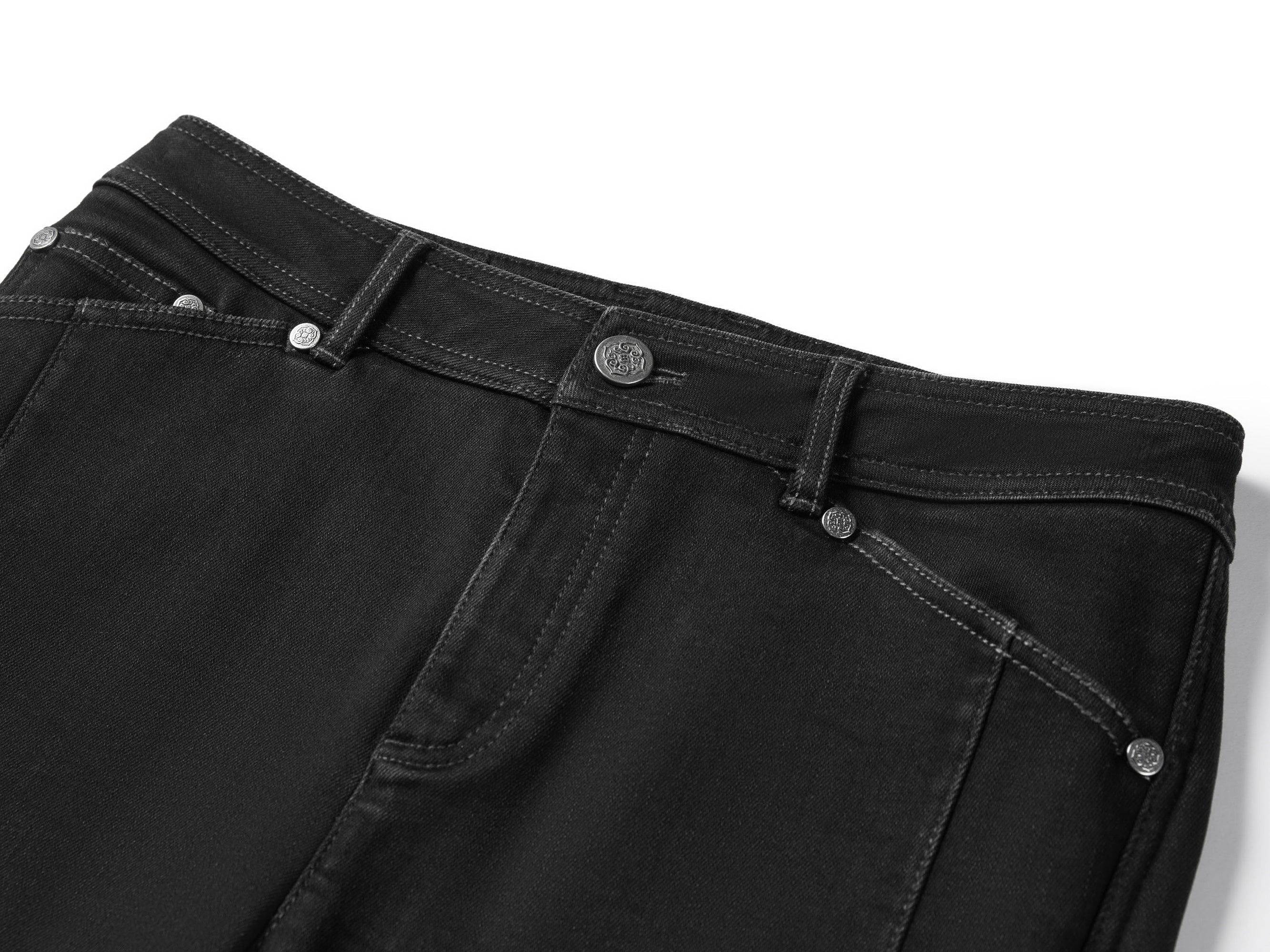 Straight Leg High-Waisted Flared Jean | Black