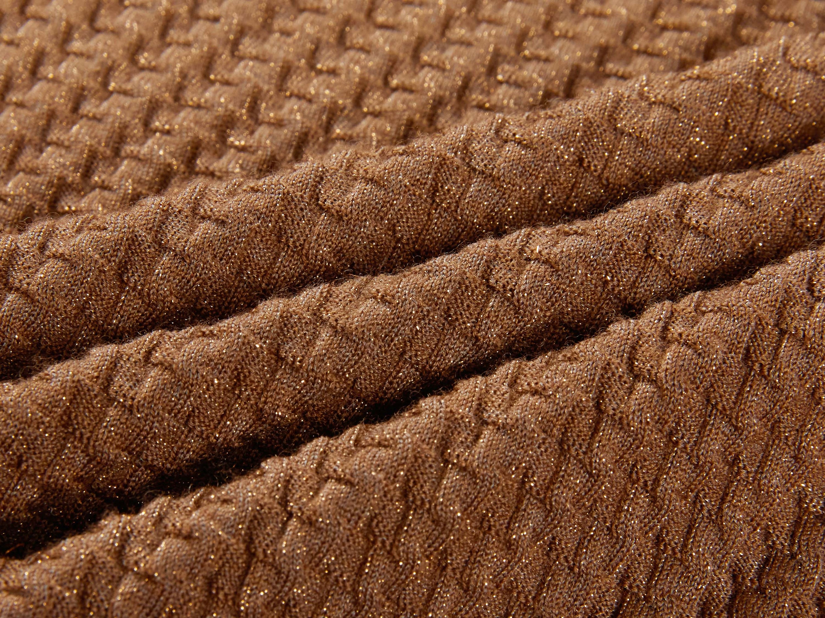 Long Sleeve Turtleneck Knit Top | Brown