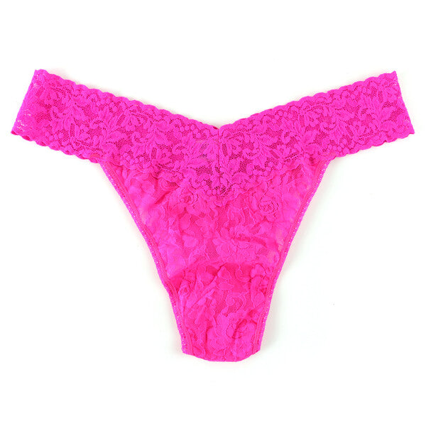 Signature Lace Original Rise Thong | Passionate Pink