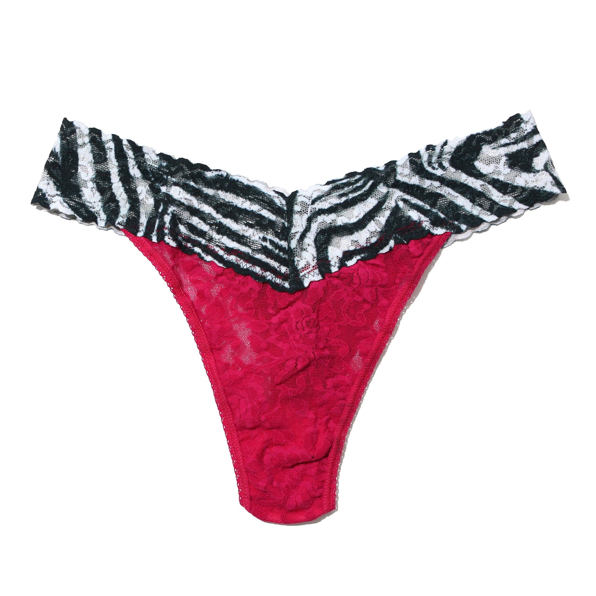 Signature Lace Original Rise Thong | Venetian Pink x Zebra