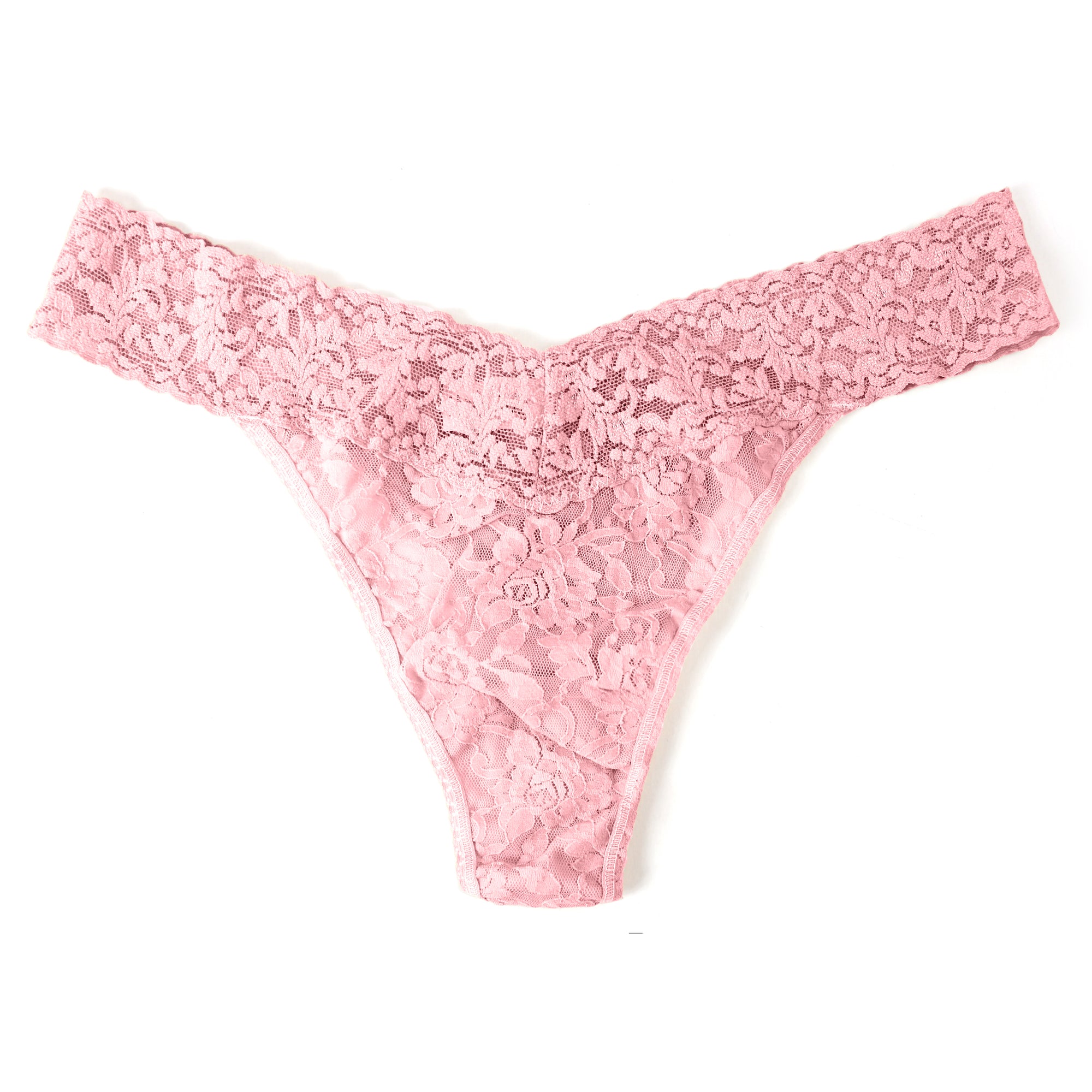 Plus Size Signature Lace Original Rise Thong | Pink Lemonade