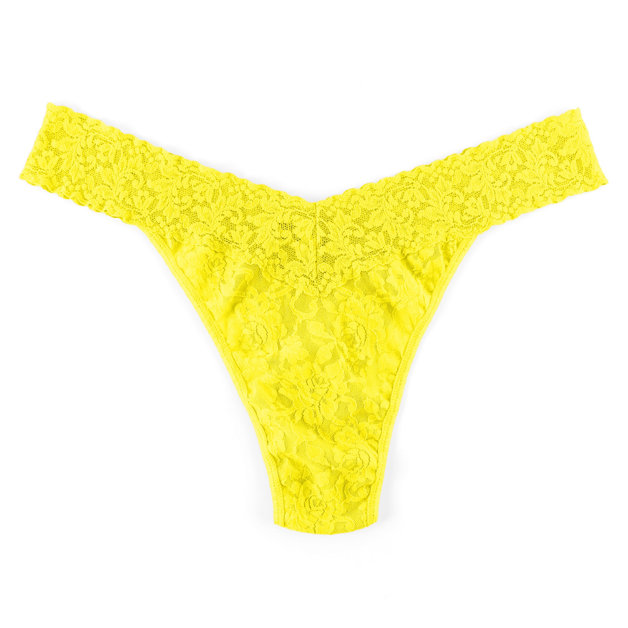 Plus Size Signature Lace Original Rise Thong | Sunshine Yellow