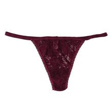 Signature Lace High Rise G-String | Dried Cherry