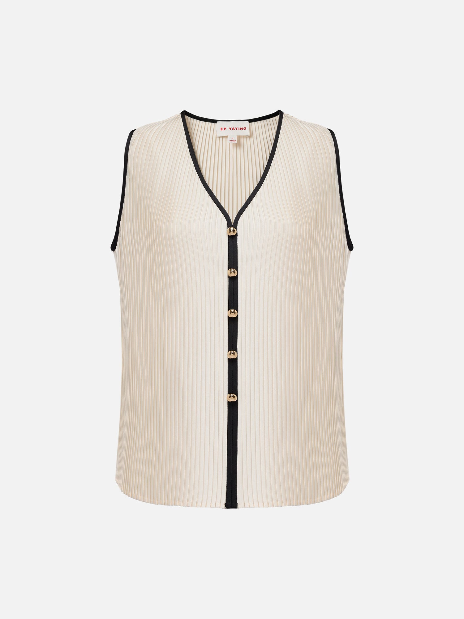 Pleated Vest | Beige