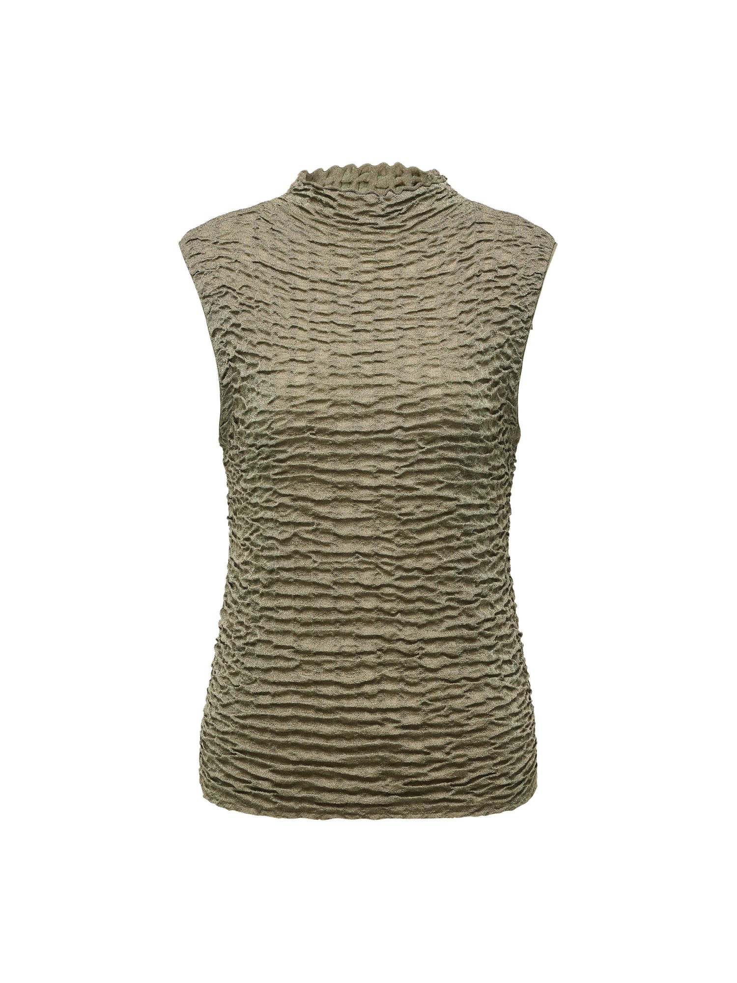 Slim-Fit Turtleneck Sleeveless Base Layer Top | Green