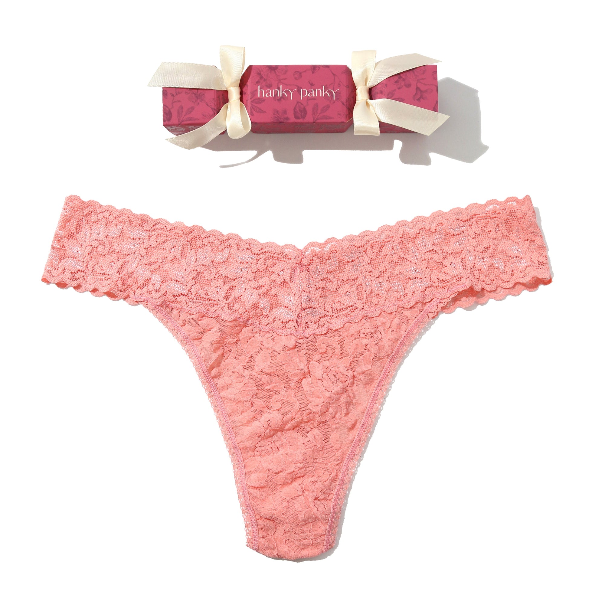 Signature Lace Original Rise Thong Holiday Cracker | Ballet Pink