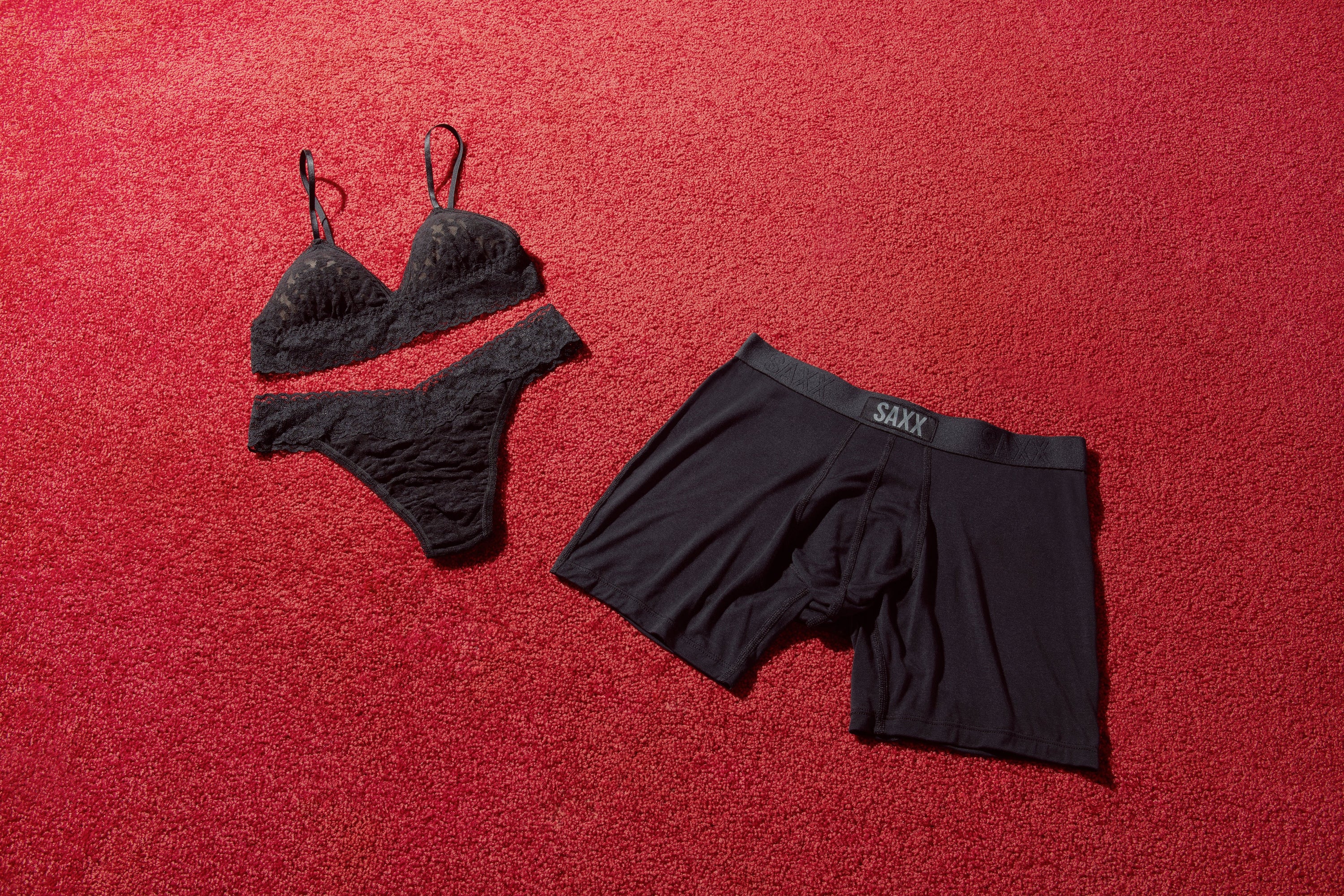 Signature Lace Original Rise Thong & Saxx Boxer Brief | Black