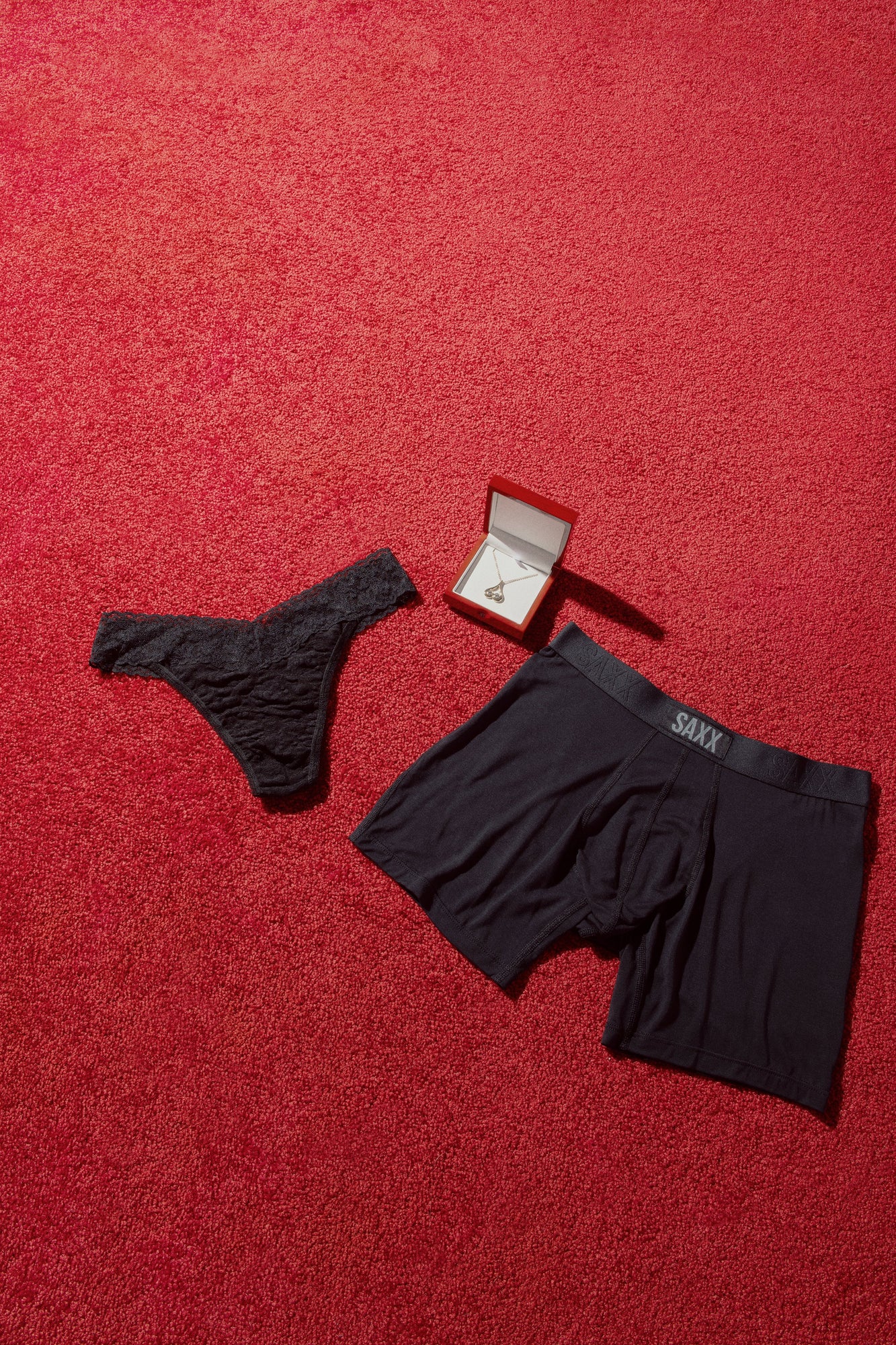 Signature Lace Original Rise Thong & Saxx Boxer Brief | Black