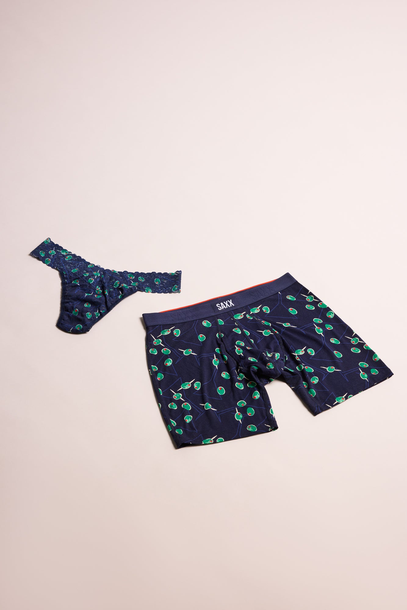Signature Lace Original Rise Thong & Saxx Boxer Brief | Olive You - Maritime