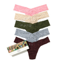 5-Pack Petite Signature Lace Low Rise Thong | Pink Lady/Sand/Woodland/Grey Mist/Hickory