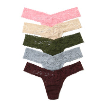 5-Pack Petite Signature Lace Low Rise Thong | Pink Lady/Sand/Woodland/Grey Mist/Hickory