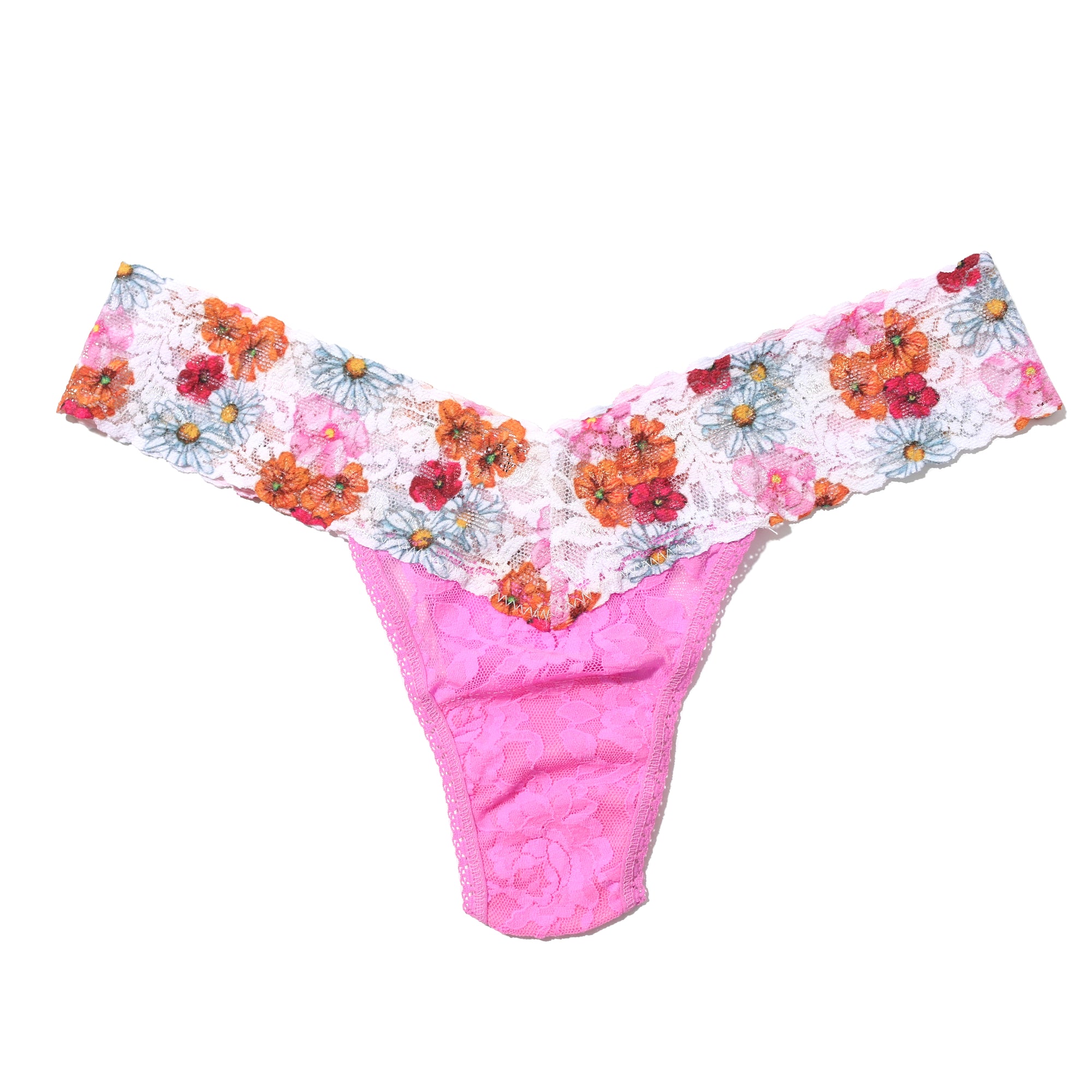 Signature Lace Low Rise Thong | Enchanted Rose/Garland Print