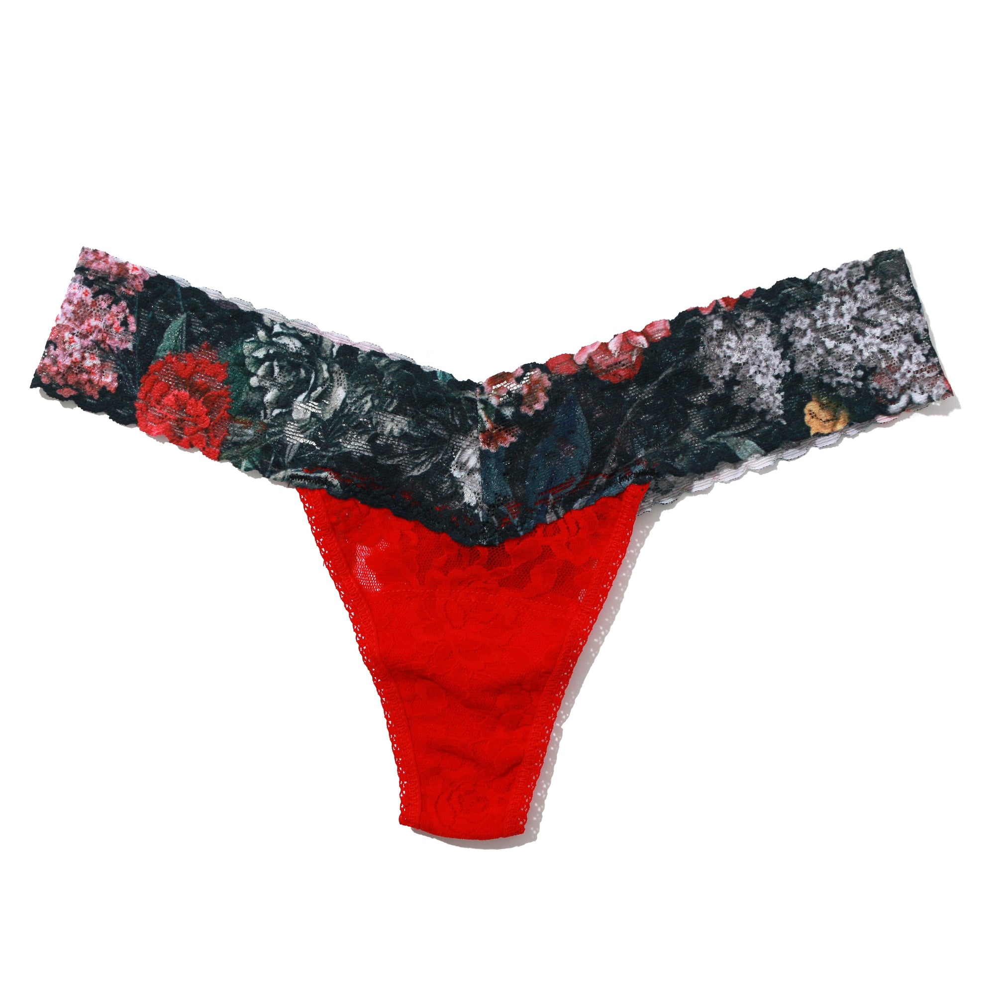 Signature Lace Low Rise Thong | Red x Eden