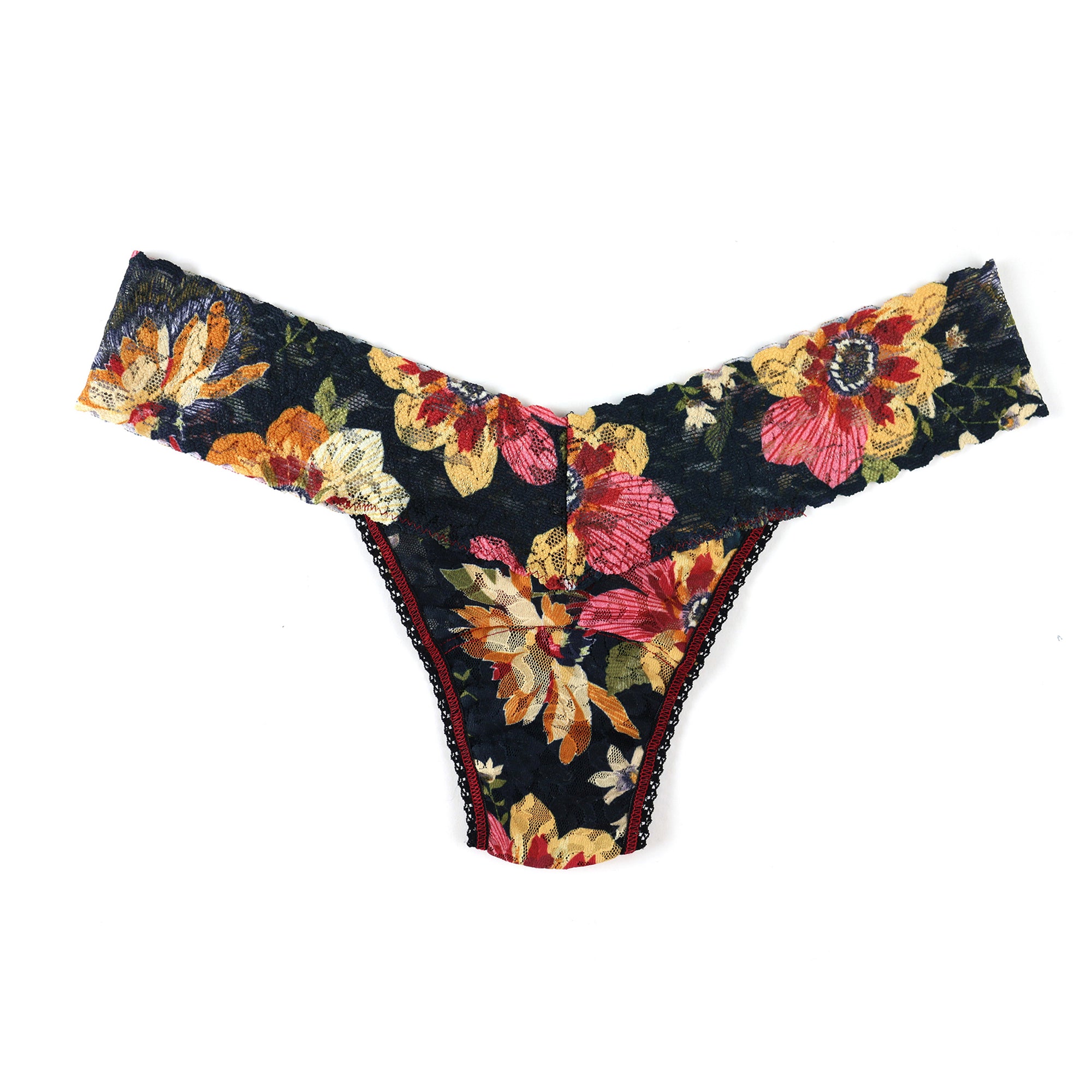 Signature Lace Low Rise Thong | Autumn Bloom