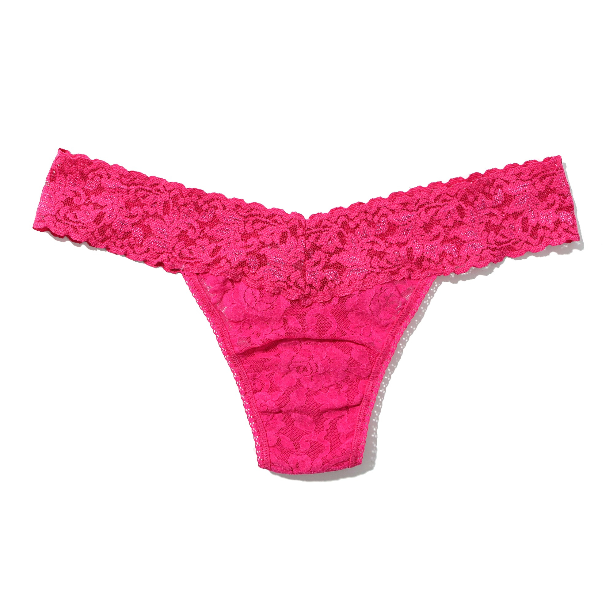 Signature Lace Low Rise Thong | Un-Beet-Able (Pink)