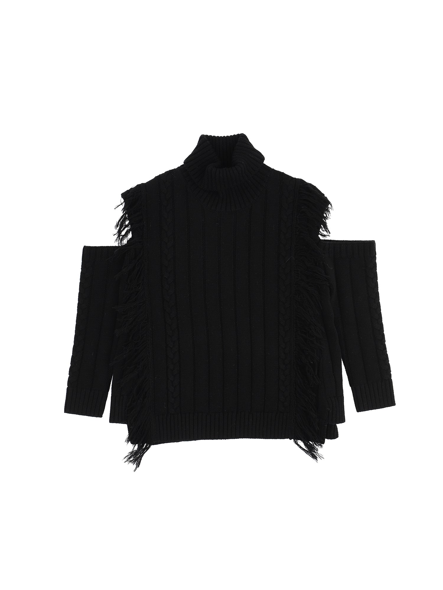 Girls | Sweater With Fringes | Black