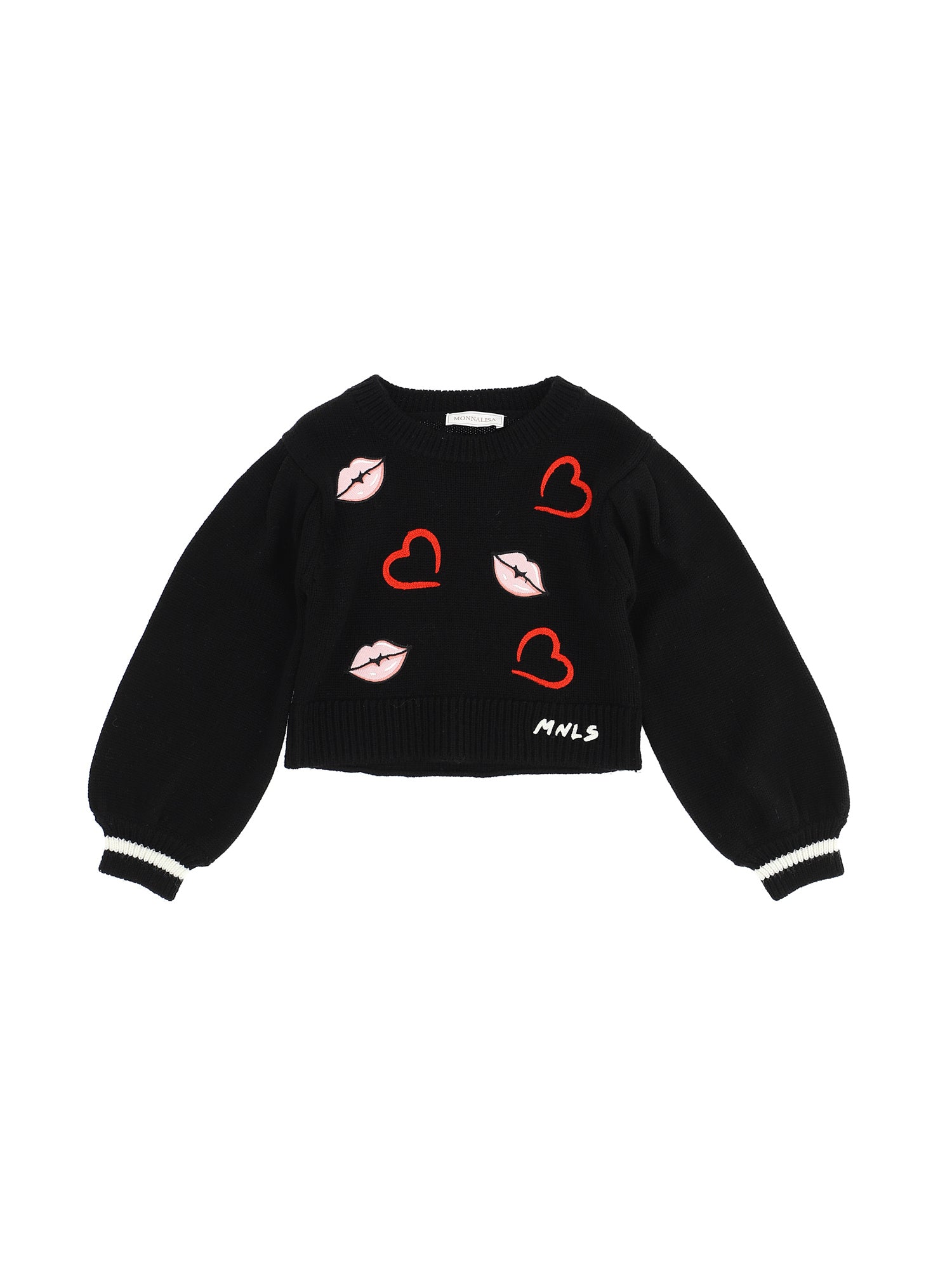 Girls | Embroidered Knit Sweater | Black