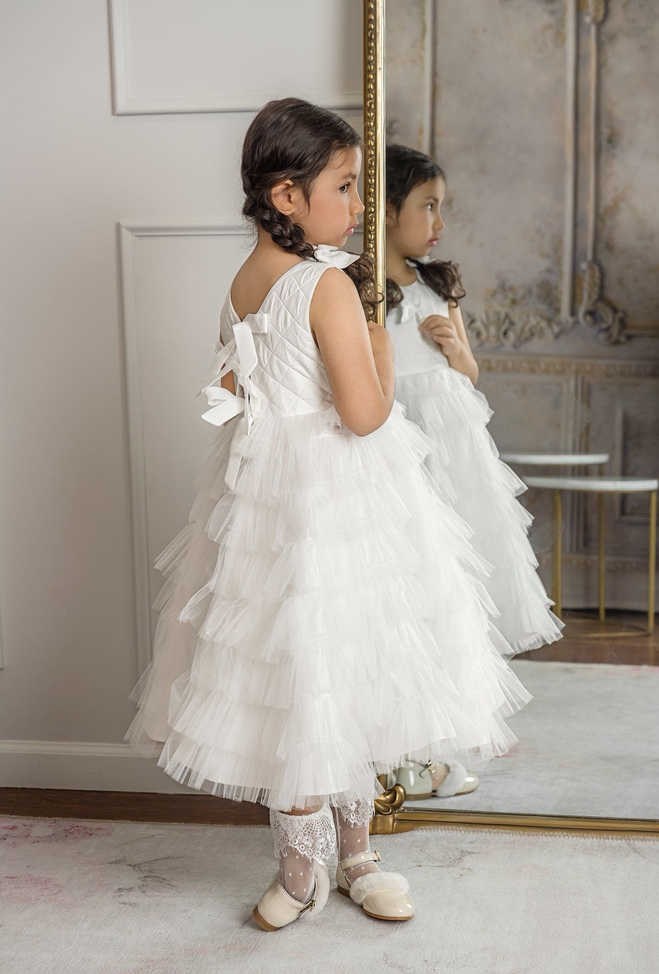 Girl | Poppy Quilted Dress | White