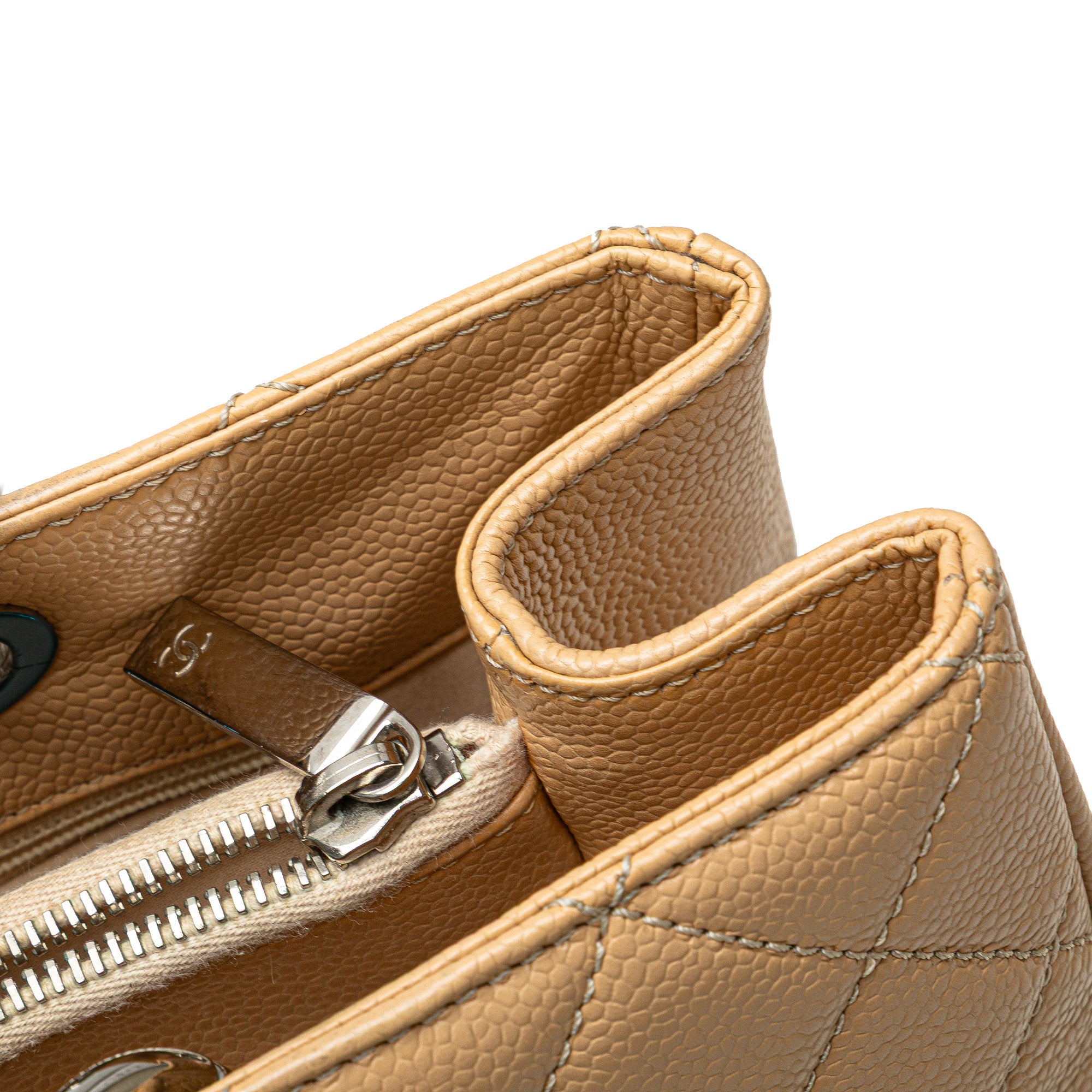 Chanel | Pre-Owned Caviar Grand Shopping Tote | Brown/Light Beige