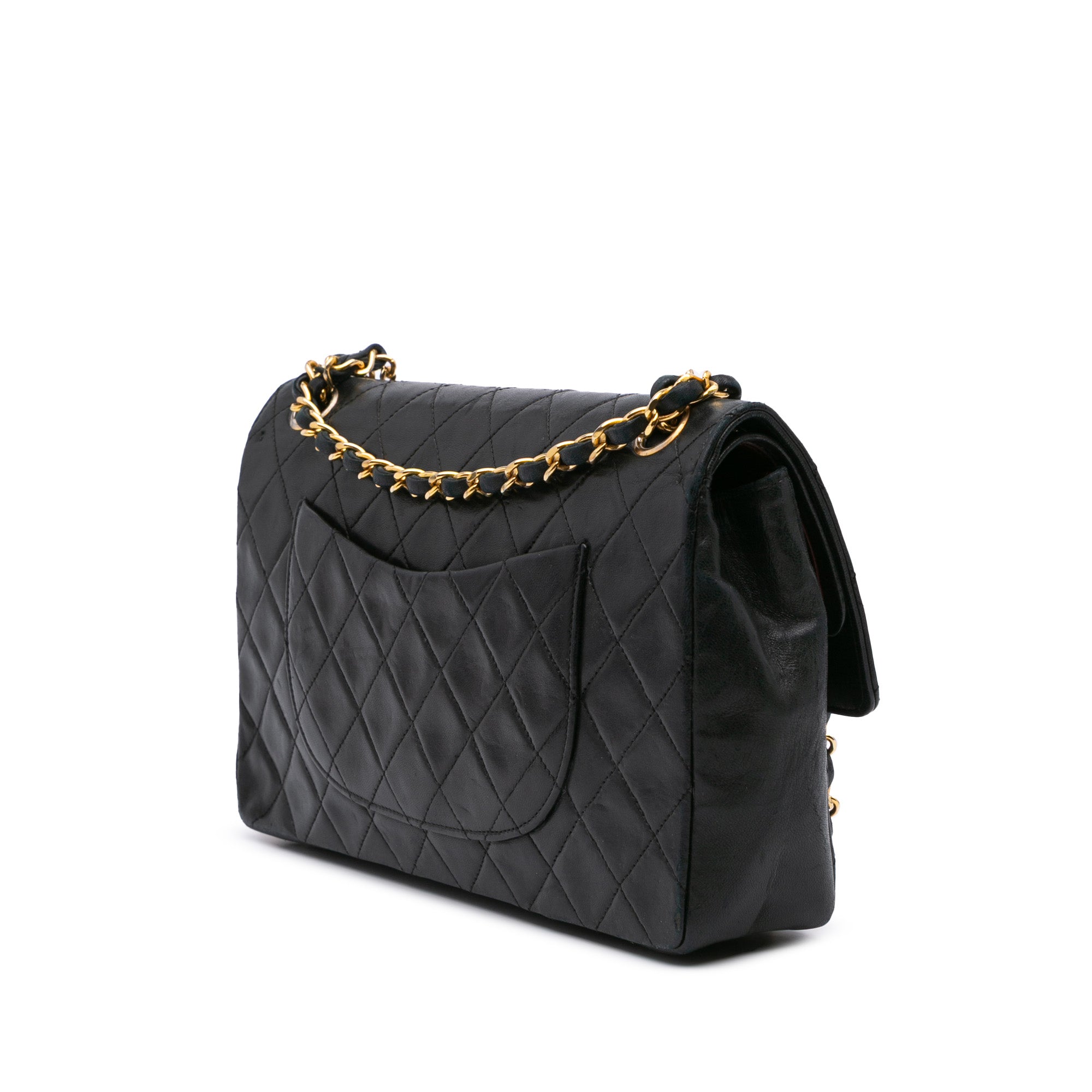 Chanel | Pre-Owned Medium Quilted Lambskin Double Flap | Black