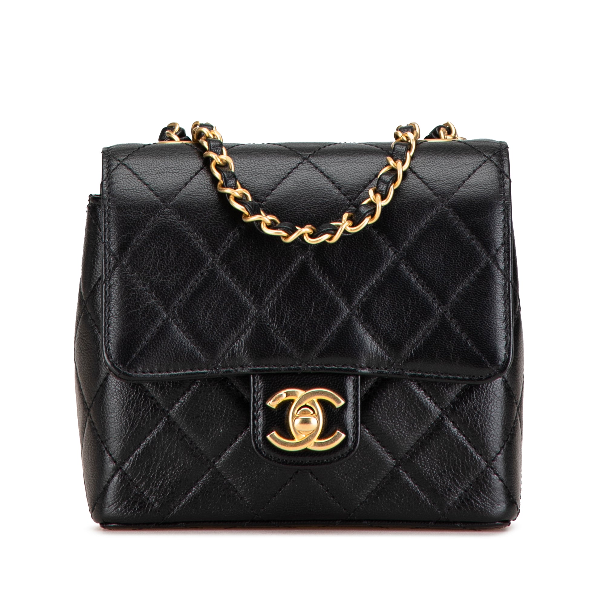 Chanel | Pre-Owned Mini Square Classic Goatskin Single Flap | Black